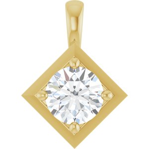 18K Yellow Gold 6.5 mm Round Charm/Pendant Mounting