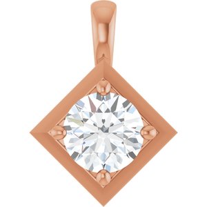 18K Rose Gold 6.5 mm Round Charm/Pendant Mounting