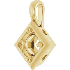 18K Yellow Gold 6.5 mm Round Charm/Pendant Mounting – image 4