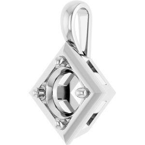 Sterling Silver 6.5 mm Round Charm/Pendant Mounting – image 4