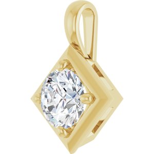 18K Yellow Gold 6.5 mm Round Charm/Pendant Mounting – image 3