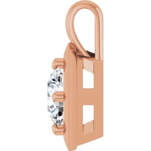 14K Rose Gold 6.5 mm Round Charm/Pendant Mounting – image 5