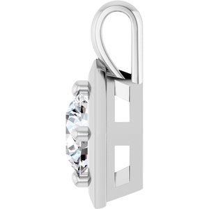 18K White Gold 6.5 mm Round Charm/Pendant Mounting – image 5
