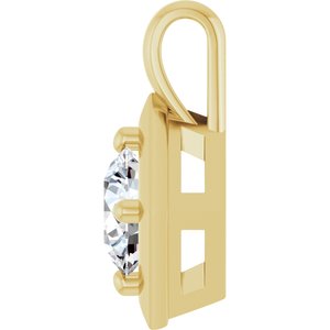 14K Yellow Gold 6.5 mm Round Charm/Pendant Mounting – image 5