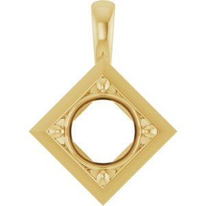 10K Yellow Gold 8 mm Round Charm/Pendant Mounting – image 2
