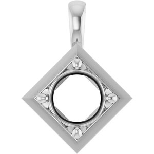 Sterling Silver 8 mm Round Charm/Pendant Mounting – image 2