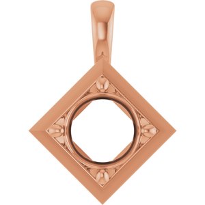 18K Rose Gold 8 mm Round Charm/Pendant Mounting – image 2