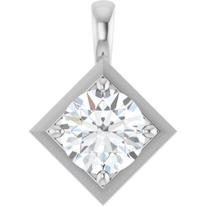 18K White Gold 8 mm Round Charm/Pendant Mounting
