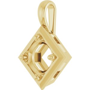 18K Yellow Gold 8 mm Round Charm/Pendant Mounting – image 4