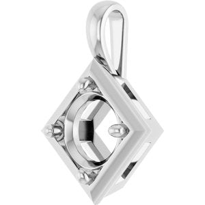 14K X1 White Gold 8 mm Round Charm/Pendant Mounting – image 4