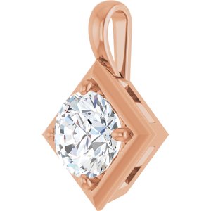 18K Rose Gold 8 mm Round Charm/Pendant Mounting – image 3