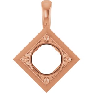 14K Rose Gold 8.8 mm Round Charm/Pendant Mounting – image 2