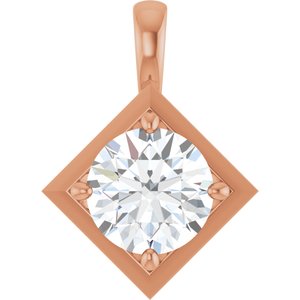 10K Rose Gold 8.8 mm Round Charm/Pendant Mounting