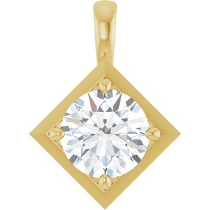 18K Yellow Gold 8.8 mm Round Charm/Pendant Mounting