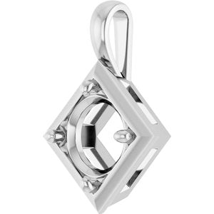 Sterling Silver 8.8 mm Round Charm/Pendant Mounting – image 4
