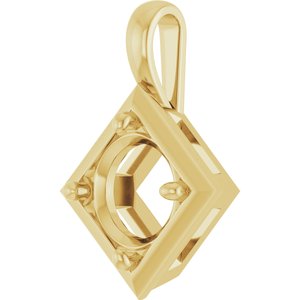 14K Yellow Gold 8.8 mm Round Charm/Pendant Mounting – image 4