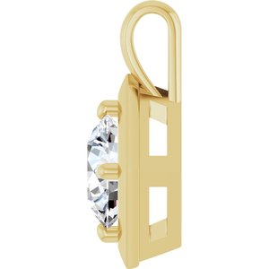 14K Yellow Gold 8.8 mm Round Charm/Pendant Mounting – image 5