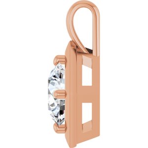 18K Rose Gold 8.8 mm Round Charm/Pendant Mounting – image 5
