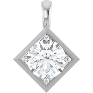 18K White Gold 8.2 mm Round Charm/Pendant Mounting