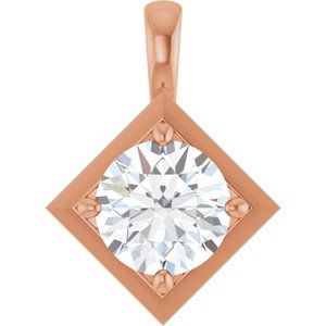 14K Rose Gold 8.2 mm Round Charm/Pendant Mounting