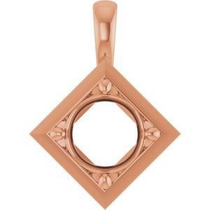 10K Rose Gold 8.2 mm Round Charm/Pendant Mounting – image 2