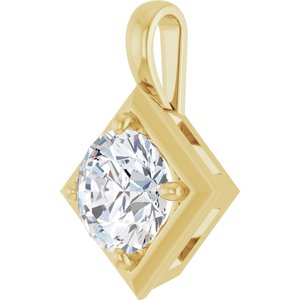 18K Yellow Gold 8.2 mm Round Charm/Pendant Mounting – image 3