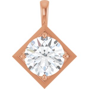14K Rose Gold 12 mm Round Charm/Pendant Mounting