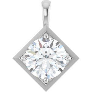 18K White Gold 12 mm Round Charm/Pendant Mounting