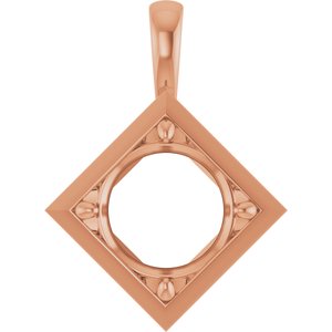 10K Rose Gold 12 mm Round Charm/Pendant Mounting – image 2