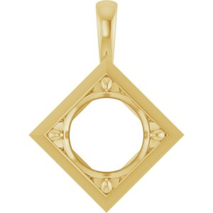 10K Yellow Gold 12 mm Round Charm/Pendant Mounting – image 2