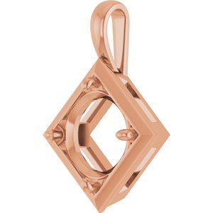 10K Rose Gold 12 mm Round Charm/Pendant Mounting – image 4