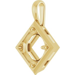 10K Yellow Gold 12 mm Round Charm/Pendant Mounting – image 4