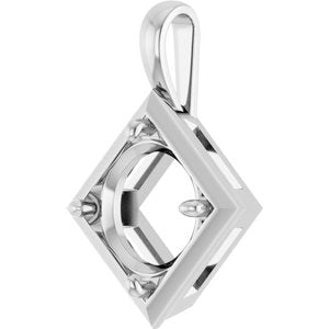 14K X1 White Gold 12 mm Round Charm/Pendant Mounting – image 4