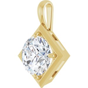 18K Yellow Gold 12 mm Round Charm/Pendant Mounting – image 3