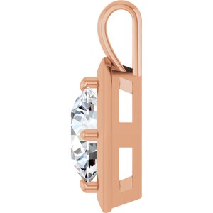 14K Rose Gold 12 mm Round Charm/Pendant Mounting – image 5