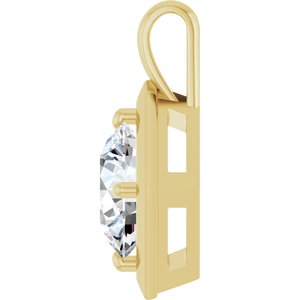10K Yellow Gold 12 mm Round Charm/Pendant Mounting – image 5