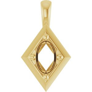 10K Yellow Gold 6x4 mm Oval Charm/Pendant Mounting – image 2