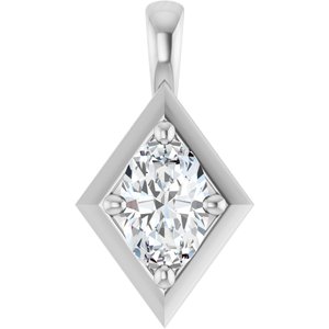 18K White Gold 6x4 mm Oval Charm/Pendant Mounting
