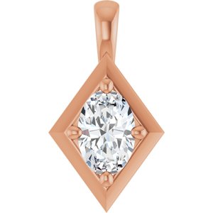 18K Rose Gold 6x4 mm Oval Charm/Pendant Mounting