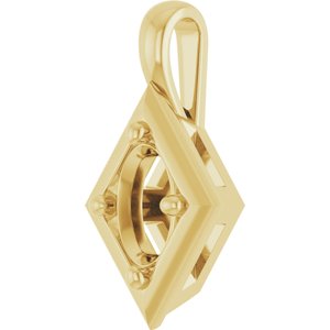 10K Yellow Gold 6x4 mm Oval Charm/Pendant Mounting – image 4