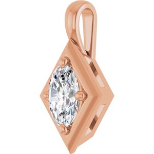 14K Rose Gold 6x4 mm Oval Charm/Pendant Mounting – image 3