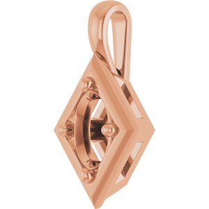 14K Rose Gold 6x4 mm Oval Charm/Pendant Mounting – image 4