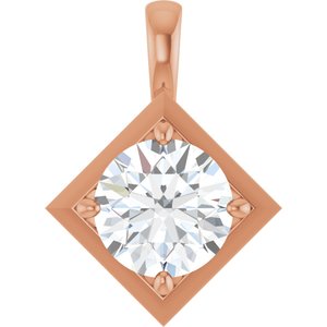 14K Rose Gold 9 mm Round Charm/Pendant Mounting