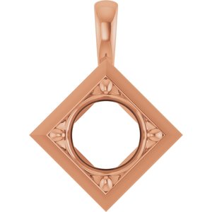 10K Rose Gold 9 mm Round Charm/Pendant Mounting – image 2