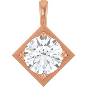 14K Rose Gold 11 mm Round Charm/Pendant Mounting