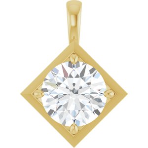 10K Yellow Gold 11 mm Round Charm/Pendant Mounting