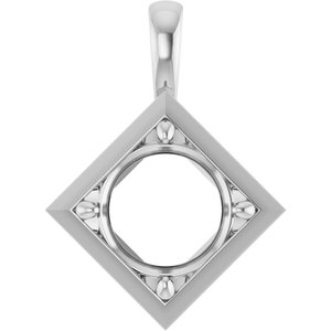 Sterling Silver 11 mm Round Charm/Pendant Mounting – image 2