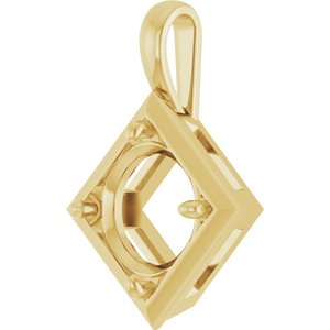 10K Yellow Gold 11 mm Round Charm/Pendant Mounting – image 4