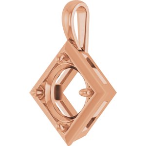 14K Rose Gold 11 mm Round Charm/Pendant Mounting – image 4