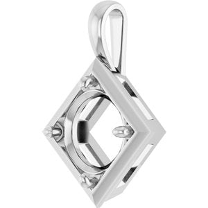 Sterling Silver 11 mm Round Charm/Pendant Mounting – image 4